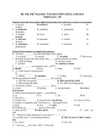 ĐỀ THI THỬ ĐẠI HỌC NĂM 2015 MÔN TIẾNG ANH 2015