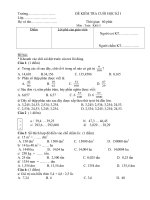 Kiểm tra Học kỳ I Toán lớp 5