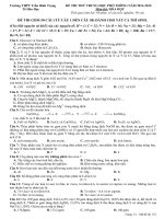 Đề thi thử THPT Quốc gia môn Hóa lần 3 năm 2015 trường THPT Trần Bình Trọng, Phú Yên