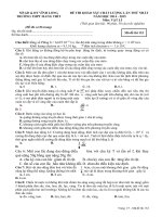 Đề thi thử Quốc gia lần 1 năm 2015 môn Vật Lý trường THPT Mang Thít, Vĩnh Long