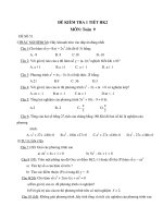 Đề kiểm tra 1 tiết HK2 toán lớp 9   (kèm đáp án)