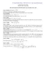 ĐỀ THAM KHẢO KÌ THI THPT QUỐC GIA NĂM HỌC 2014 - 2015