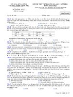 Đề thi thử Quốc gia lần 2 năm 2015 môn Sinh trường THPT Trần Phú, Hà Tĩnh