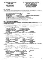 ĐỀ THI CHỌN HỌC SINH GIỎI tiếng Anh lớp 12 năm 2011 (Hưng Yên)