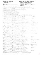 Kiểm tra 1 tiết lần 1 HKI tiếng Anh lớp 12