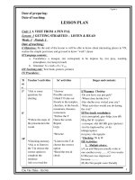 giáo án LESSON PLAN hay