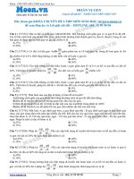 Câu hỏi trắc nghiệm Hoán vị gen