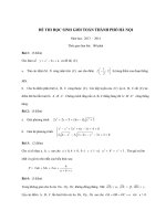 Đề thi học sinh giỏi Toán thành phố Hà Nội năm 2013 - 2014