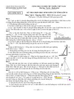 Đề thi học sinh giỏi lớp 10 THPT tỉnh Thái Nguyên năm 2011 - 2012_MÔN VẬT LÝ