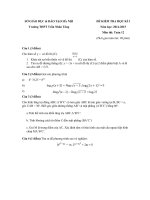 Đề thi học kì 1 môn Toán lớp 12 trường THPT Trần Nhân Tông Hà Nội