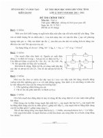 Đề thi học sinh giỏi lớp 12 THPT tỉnh Kiên Giang năm 2012 môn lý
