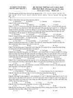 Đề thi thử Quốc gia lần 2 năm 2015 môn Hóa học trường THPT Hậu Lộc 2, Thanh Hóa