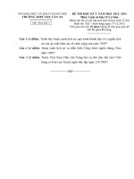 Đề thi học kì 2 môn Lịch sử lớp 12 cơ bản (Đề 02) - THPT Chu Văn An (2012 - 2013)