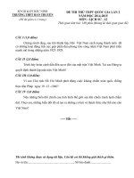 Đề thi thử Quốc gia môn Lịch sử lần 2 năm 2015 trường THPT Hàn Thuyên, Bắc Ninh