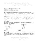 Đề thi Olympic lớp 6 năm 2014 huyện Thanh Oai_Vật lý