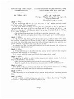 Đề thi học sinh giỏi lớp 12 THPT tỉnh Kiên Giang năm 2011 môn sinh