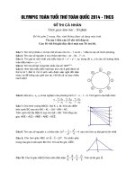 Bộ đề thi Olympic Toán tuổi thơ năm 2014 - Cấp THCS