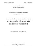 Tiểu luận môn lý thuyết tài chính và tiền tệ điều tiết và giám sát hệ thống tài chính