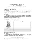 KỲ THI THỬ đại học năm học 2013 môn thi LỊCH sử  khối c
