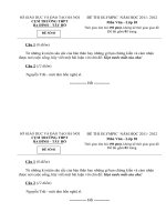 Đề thi Olympic cụm trường THPT Ba Đình - Tây Hồ năm học 2011 - 2012 môn Văn lớp 10