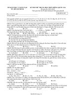 Thi thử THPT quốc gia tại TP.HCM Đề thi, đáp án môn Hóa học năm 2015