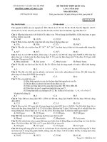 Đề thi thử Quốc gia lần 1 năm 2015 môn Hóa học trường THPT Cù Huy Cận, Hà Tĩnh