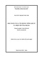 Bài toán tựa cân bằng tổng quát và một số ứng dụng (TT)