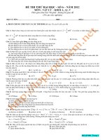 ĐỀ THI THỬ ĐẠI HỌC VẬT LÍ 2012 ĐỀ SỐ (6)