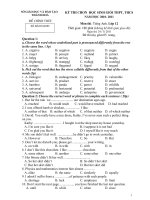 Đề thi học sinh giỏi lớp 12 THPT tỉnh Thanh Hóa năm học 2010 - 2011 môn Tiếng Anh (Có đáp án)