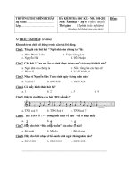 Đề thi học kỳ 2 năm học 2010   2011 môn âm nhạc 8   trường THCS bình châu