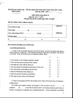 Tổng hợp đề thi HSG cấp tỉnh năm học 2006 - 2007 môn anh B