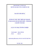 Đánh giá việc thực hiện quy hoạch sử dụng đất huyện Buôn Đôn - tỉnh Đăk Lăk đến năm 2010