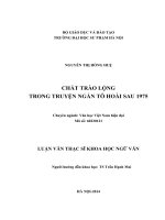 CHẤT TRÀO LỘNG TRONG TRUYỆN NGẮN TÔ HOÀI SAU 1975