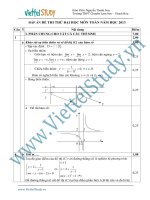 ĐÁP ÁN ĐỀ THI THỬ ĐẠI HỌC MÔN TOÁN NĂM HỌC 2013