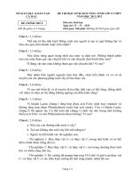 Đề thi học sinh giỏi tỉnh Cà Mau lớp 12 năm 2012 môn Sinh