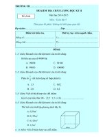 Đề kiểm tra chất lượng HKII môn Toán 5 năm 2015