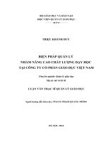 Biện pháp quản lý nhằm nâng cao chất lượng dạy học tại Công ty cổ phần Giáo dục Việt Nam