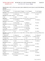 Đề thi thử THPT Quốc gia 2015 môn Tiếng Anh trường THPT Đa Phúc, Hà Nội (lần 1)