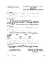 Đề thi thử Quốc gia lần 2 năm 2015 môn Địa Lý trường THPT Lý Thái Tổ, Bắc Ninh