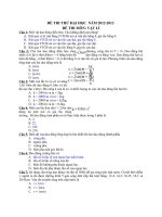 Đề thi thử Đại học cao đẳng năm 2013 môn Vật lý đề số 4