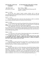 Đề thi học sinh giỏi lớp 9 THCS tỉnh Lâm Đồng môn Hóa học