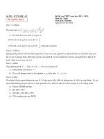 Đề thi tuyển sinh vào lớp 10 môn toán tỉnh Nghệ An năm học 2012,2013