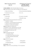 Đề thi giữa học kỳ 2 môn Sinh học lớp 7 huyện Việt Yên năm 2015