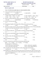 Đề thi học kì 2 môn Hóa lớp 10 năm học 2014-2015 trường THPT Ngô Gia Tự