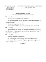 Đề thi học sinh giỏi tỉnh Nghệ An năm 2010 - 2011 môn Lịch sử lớp 9 Bảng A