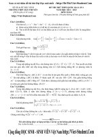 Đề thi thử đại học và đáp án môn Toán THPT Hàn Thuyên – Bắc Ninh (2015 lần 1)
