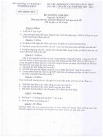 Đề thi học sinh giỏi lớp 12 cấp tỉnh Đồng Tháp năm 2013 - 2014 Vòng 2 môn Sinh