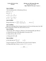Đề thi khảo sát chất lượng đầu năm Lớp 8 - Trường THCS Tân Trường (Năm học 2013 - 2014)