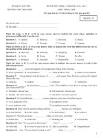 Đề thi thử THPT Quốc gia 2015 môn Tiếng Anh trường THPT Trần Phú, Hà Tĩnh số 19