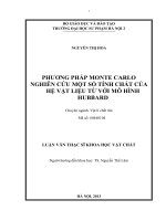 Phương pháp monte carlo nghiên cứu một số tính chất của hệ vật liệu từ với mô hình Hubbard